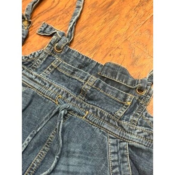 Denim Overall Suspender Pinafore Dress Anthropologie Straps Pockets Pilcro XS - Picture 3 of 6